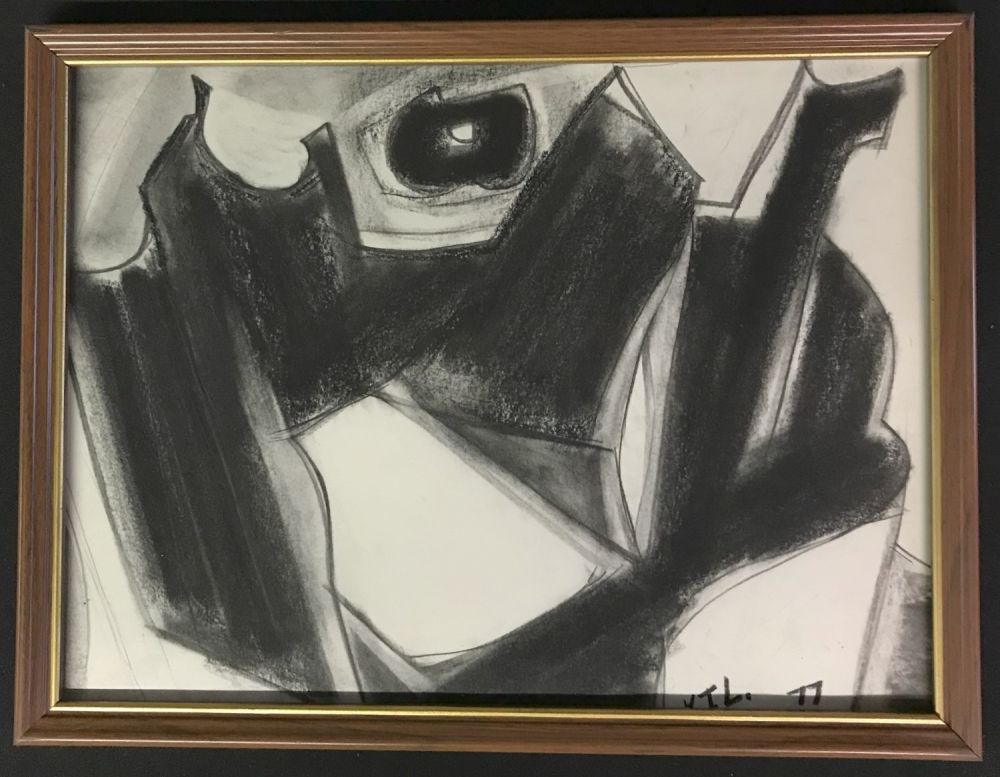 Lot 169: Katherine Langley Abstract Charcoal Signed 77
