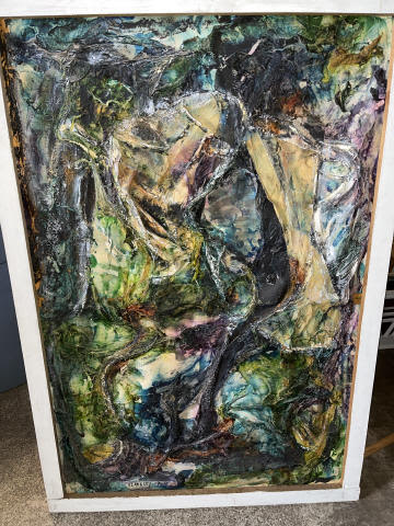 Lot 254: Katherine Langley 1968 Crepe Paper ABSTRACT