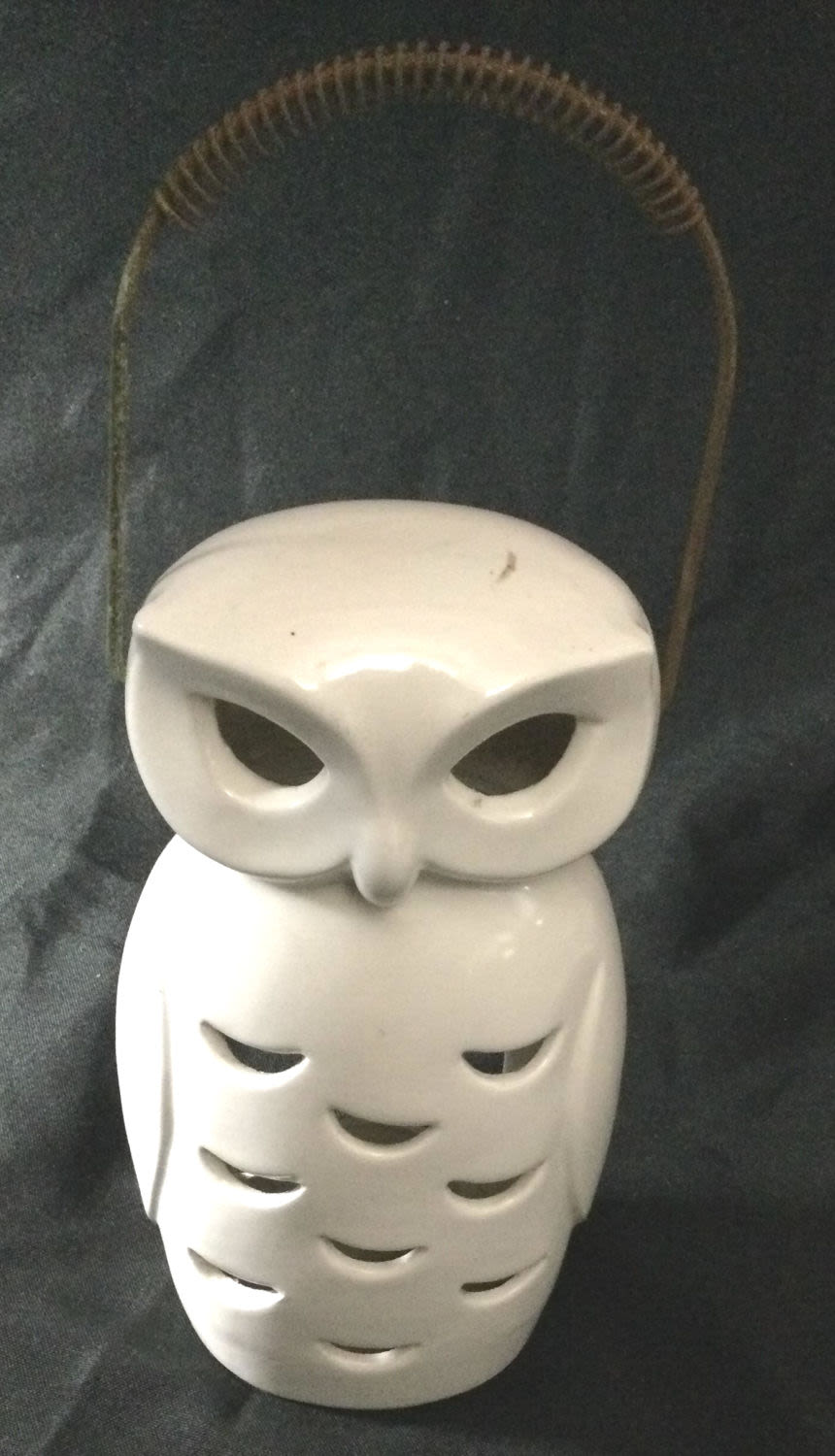 Lot 158: Hanging Ceramic Owl Lantern