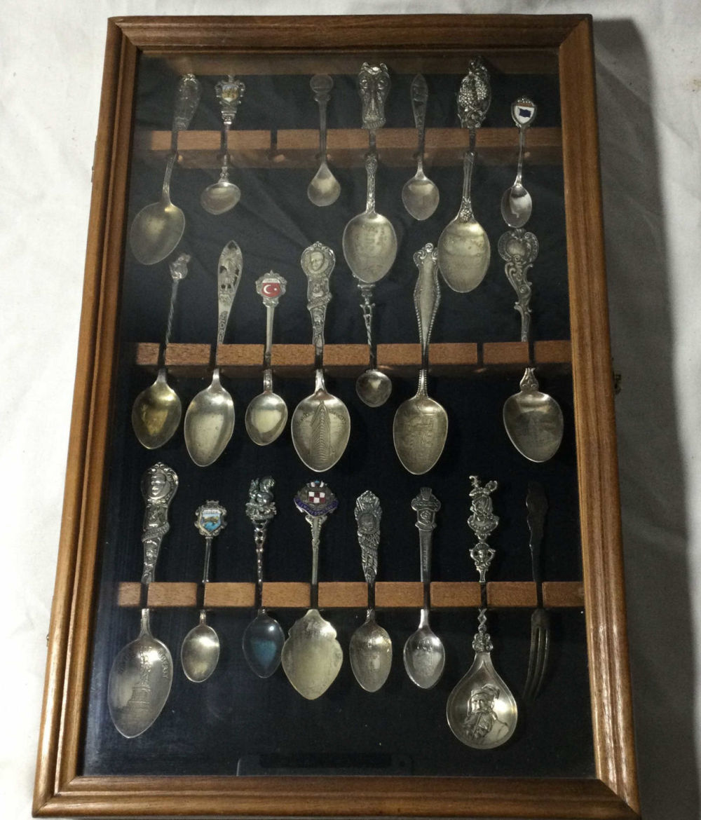 Lot 207: Souvenir Spoon Collection in Shadowbox