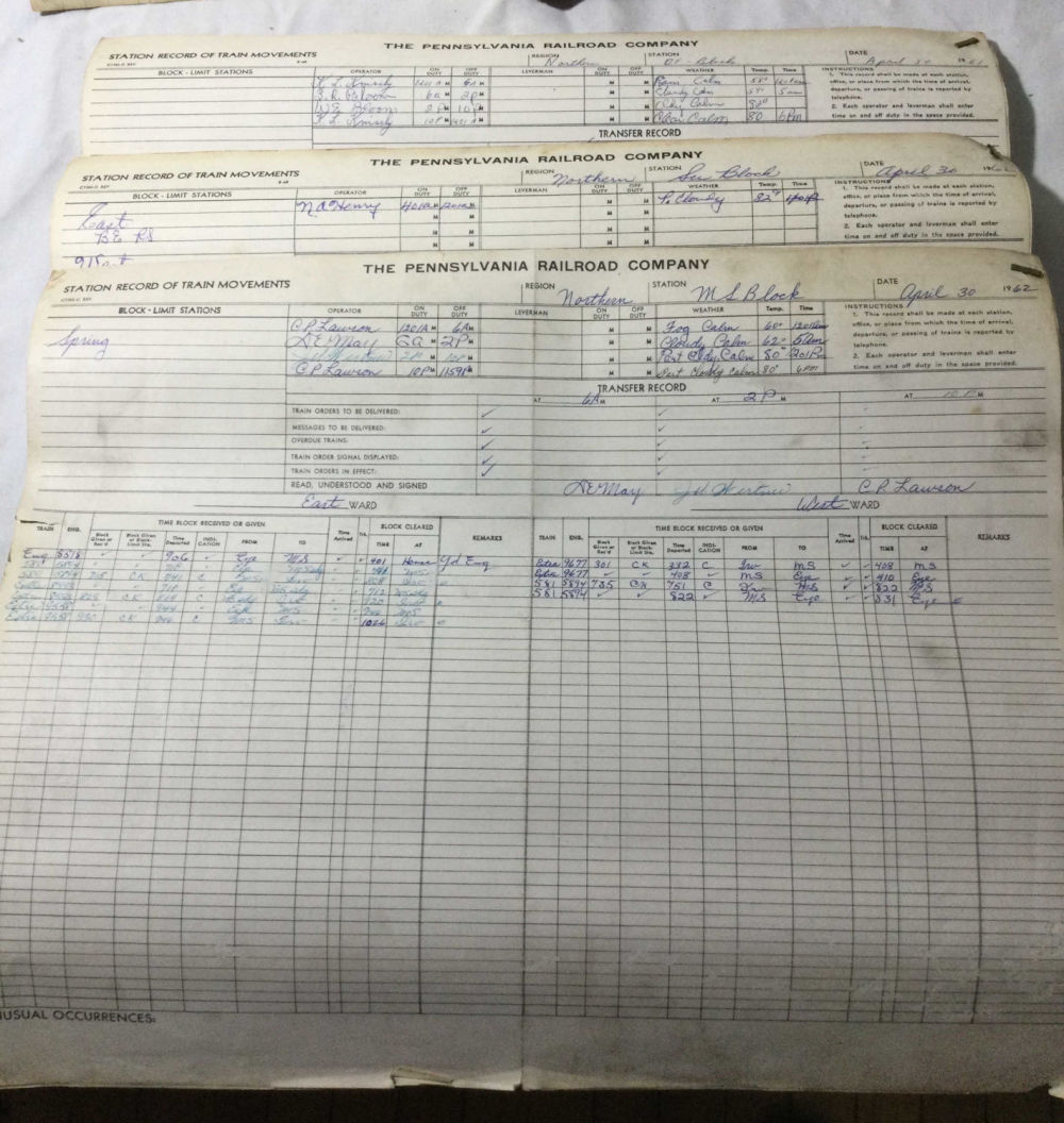 Lot 211: Pennsylvania Railroad Company Records of Trains