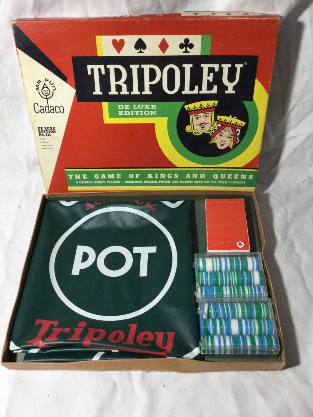 Lot 215: TRIPOLEY Vintage Game Includes Chips & Playing Mat