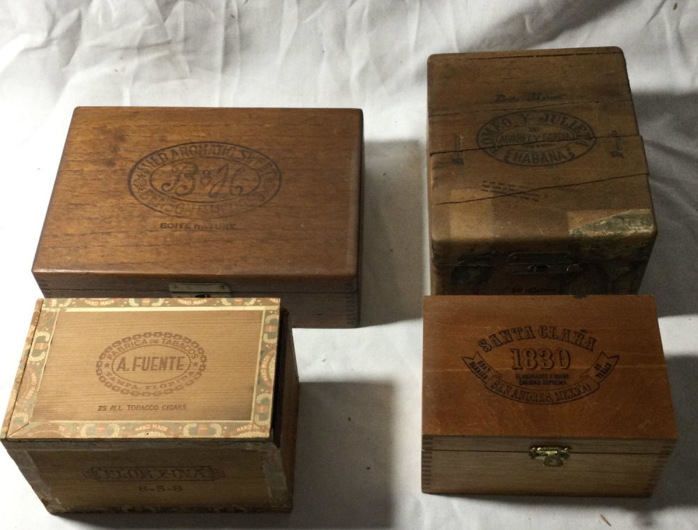 Lot 224: Wooden Cigar Box Collection (4)