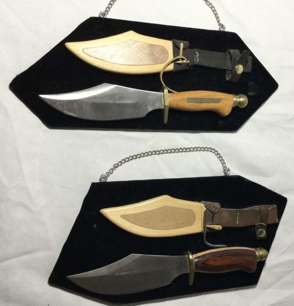 Lot 245: Decorative Knives w/ Wood Sheaths Wall Decor (2)