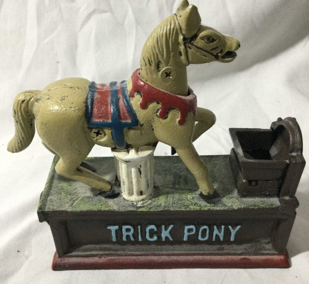 Lot 255: Vintage Trick Pony Cast Iron Bank