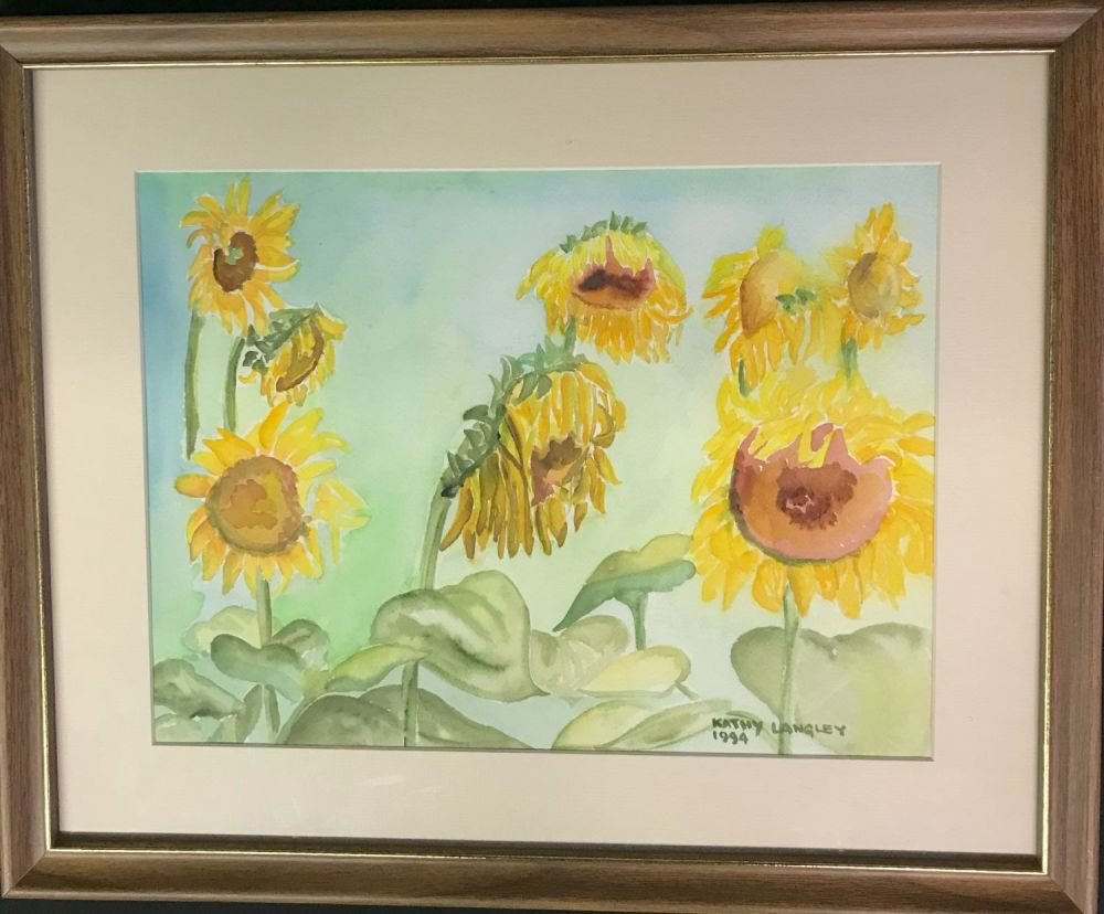 Lot 163: Katherine Langley SUN FLOWERS Watercolor