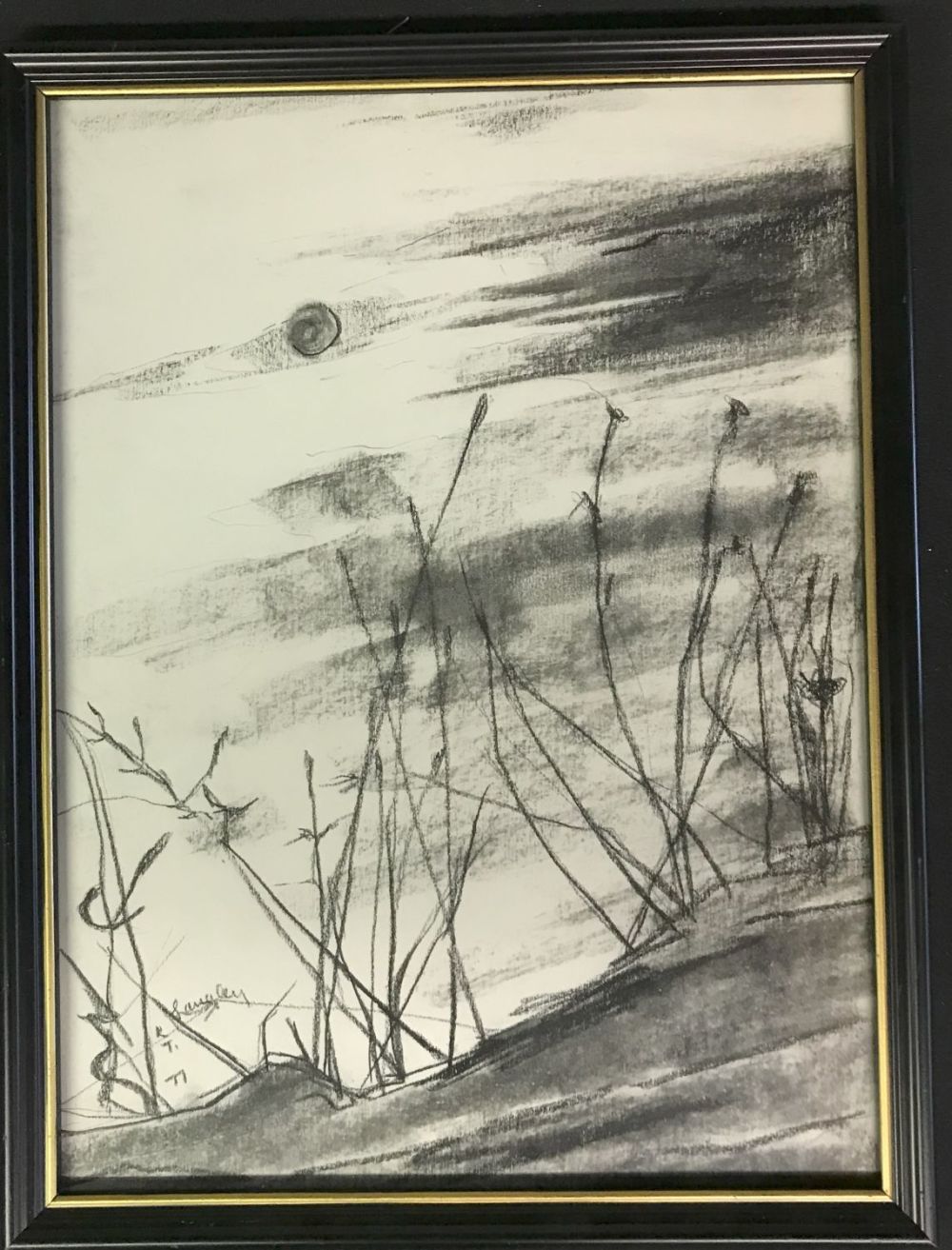 Lot 180: Katherine Langley EDGE OF NIAGARA GORGE Charcoal