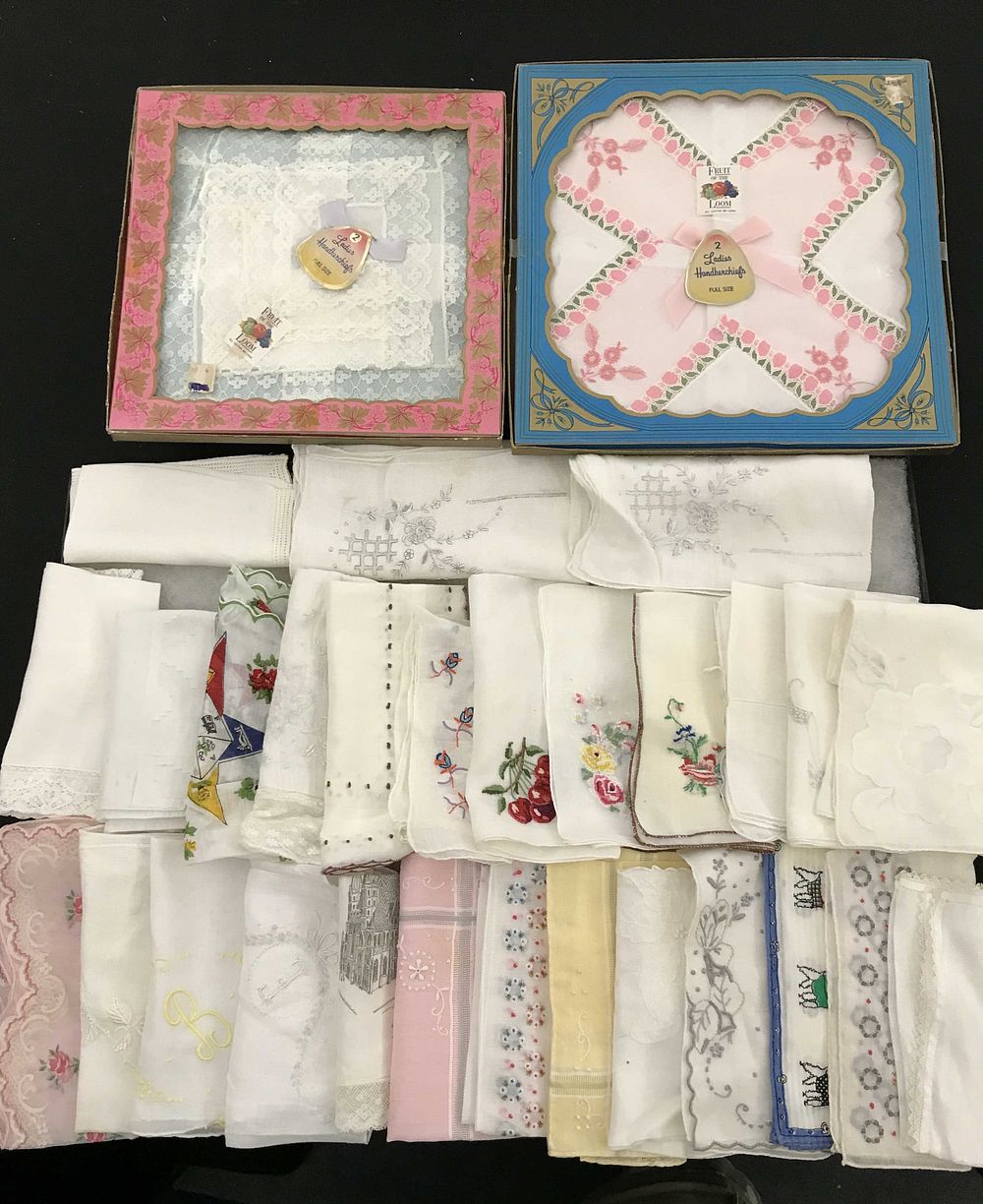 Lot 180: Collection of 32 Ladies Handkerchiefs