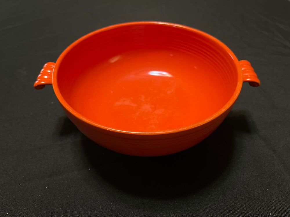 Lot 223: Vintage Fiesta Orange Casserole Dish