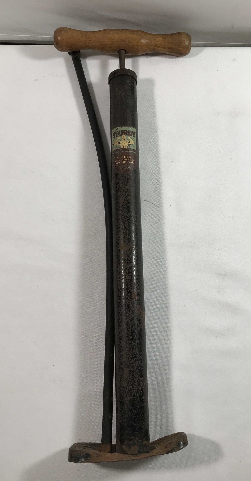 Lot 256: Early Metal w/ Wood Handle Sturdy Air Pump