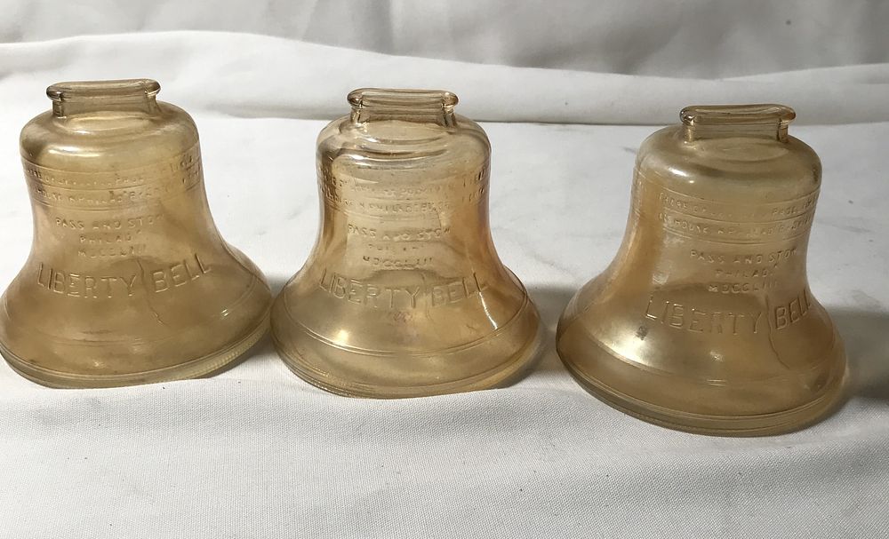 Lot 91: Carnival Glass Liberty Bell Coin Banks (3)