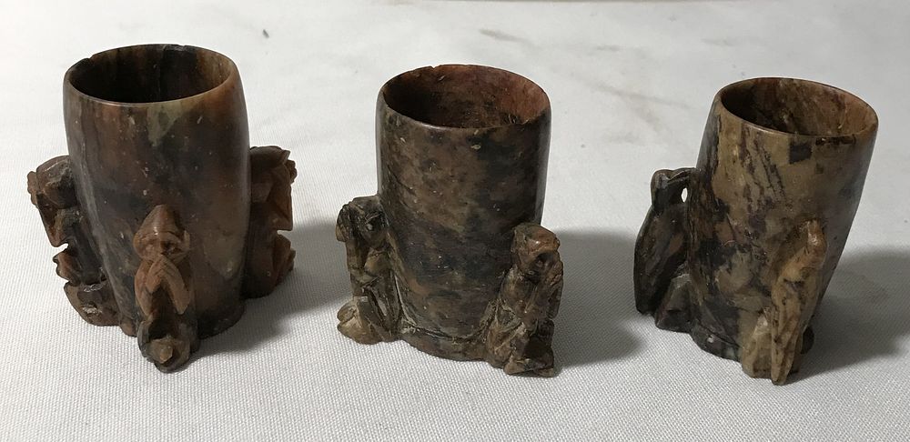 Lot 82: Hand Carved Soapstone vessels