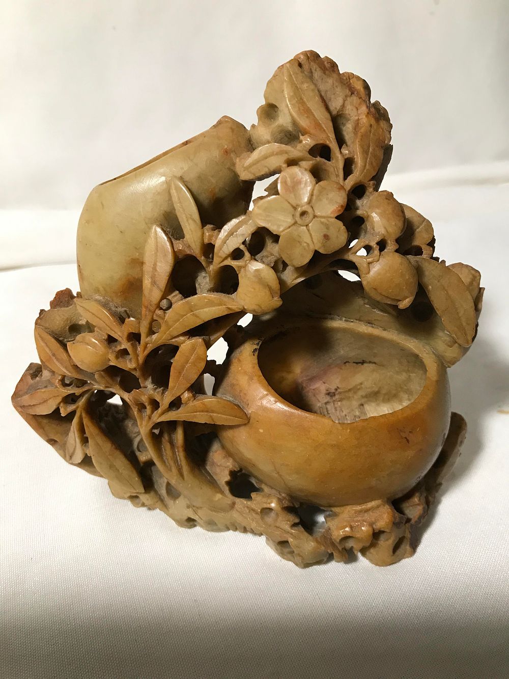 Lot 83: Floral Soapstone Carving
