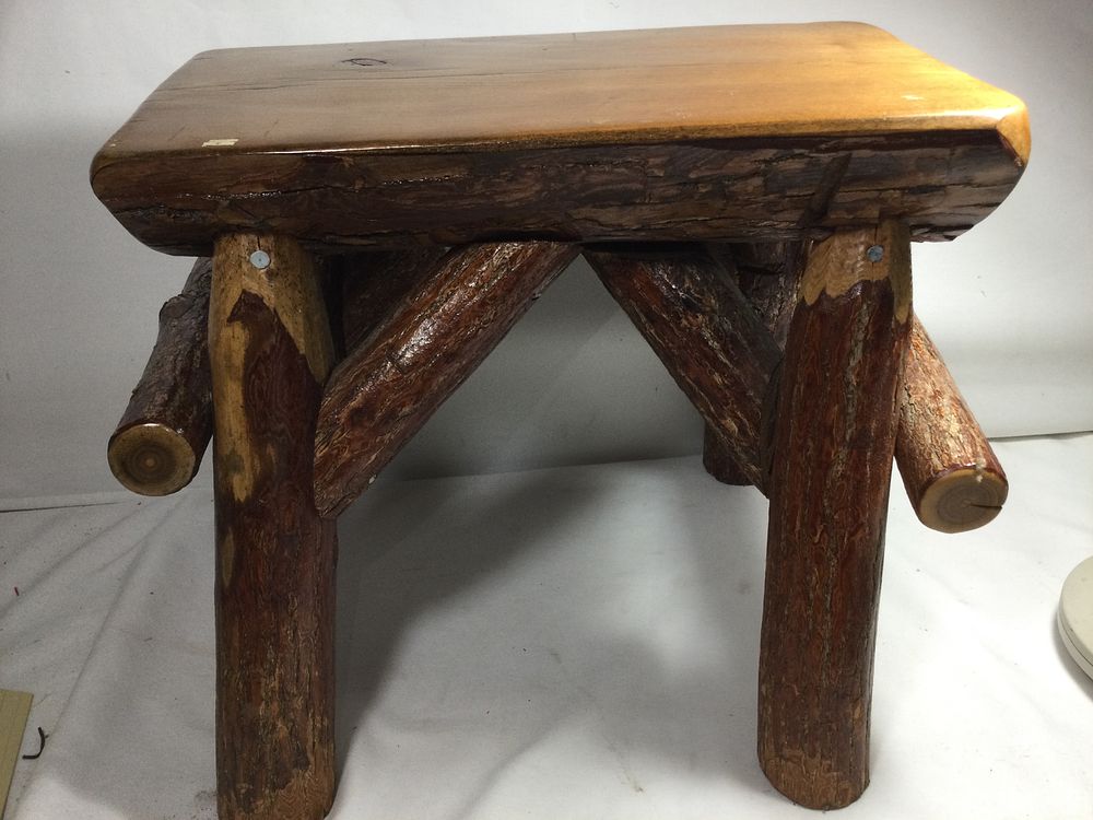 Lot 243a: Handmade Wooden Glazed Stool