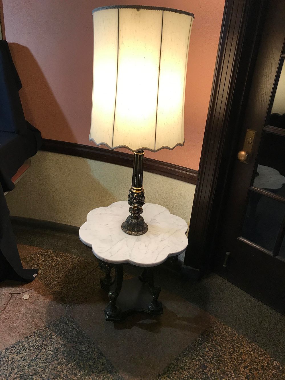Lot 191: Mid Century Traditional Marble Table Lamp Combo