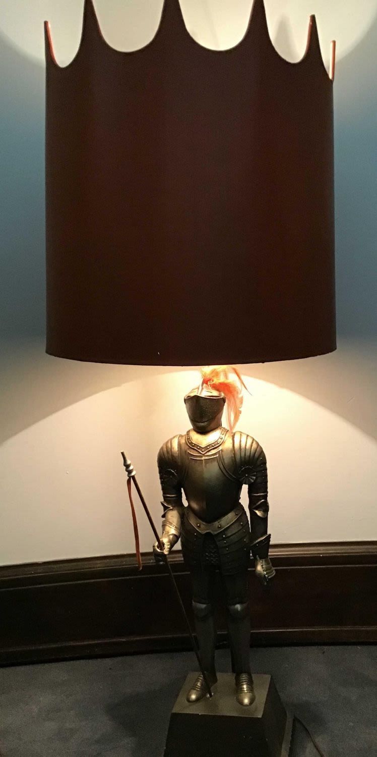 Lot 196: UNIQUE Medieval Knight Lamp - Works!
