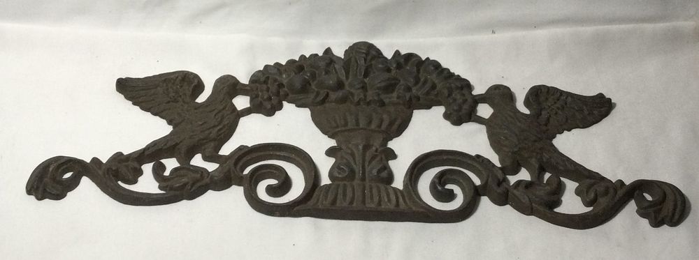 Lot 229: Cast-Iron Wall Plaque w/ Birds & Urn