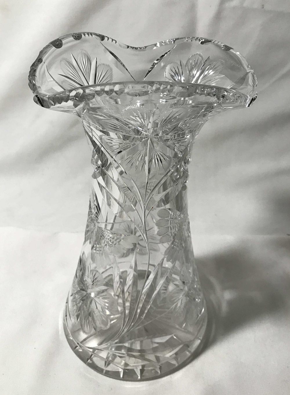 Lot 237: Elegant Crystal Vase Embellished w/ Butterflies