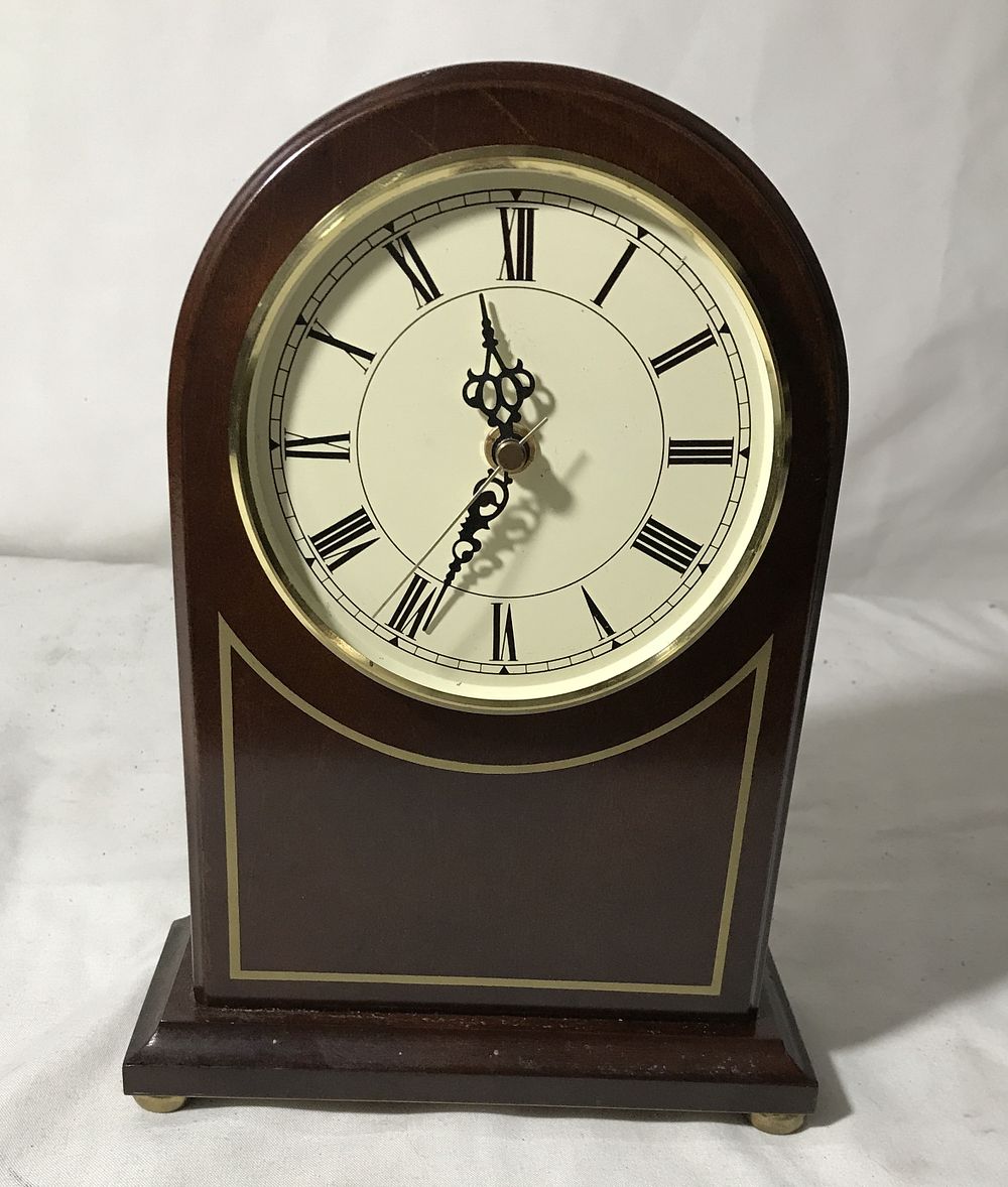 Lot 163: The Bombay Co. Mantle Clock w/ Gold Accents