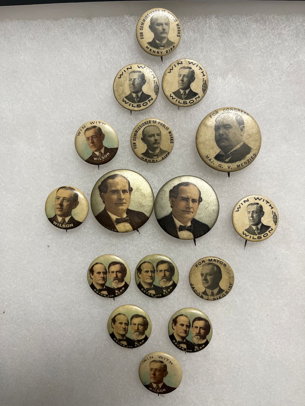 Lot 188: Early 1900s Political Button Pins (16)