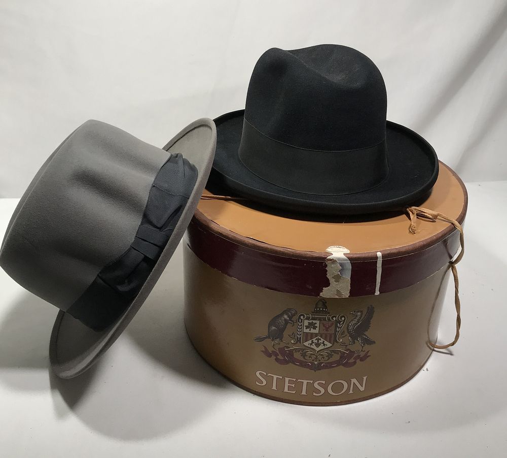 Lot 164: Stetson Hat Box with 2 Hats