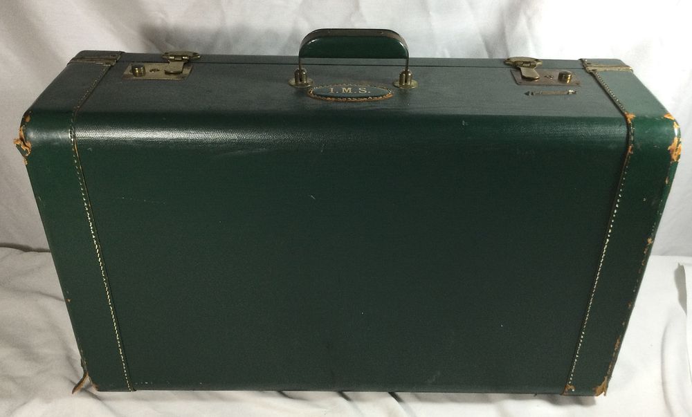 Lot 252: Midcentury Vintage Green Suitcase