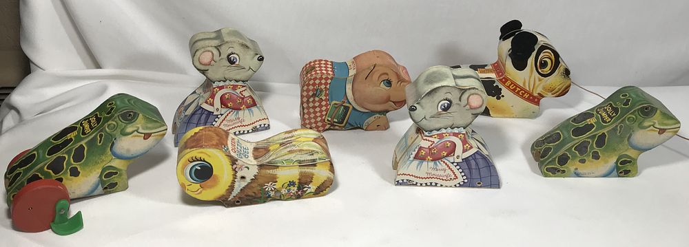 Lot 268: Vintage Fisher Price Pull Toys Litho on Wood