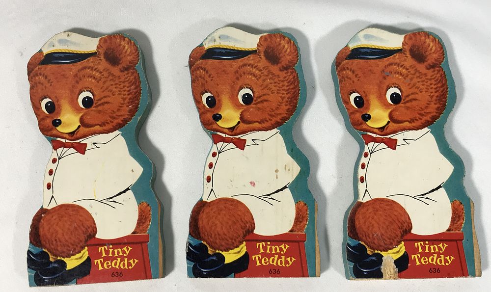 Lot 271: Fisher Price Tiny Teddy Litho on Wood Pieces