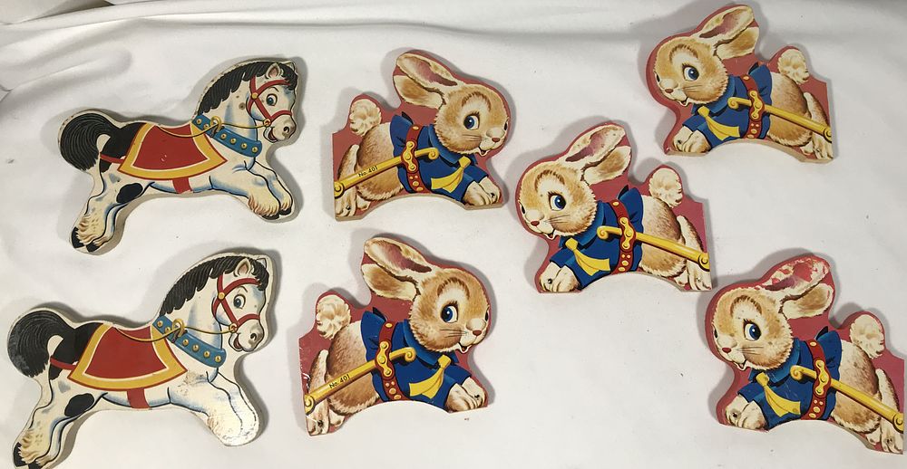 Lot 273: Vintage Fisher Price Litho on Wood Pull Toys