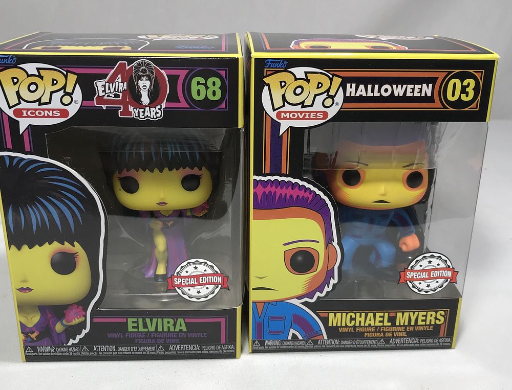 Lot 298: Funko Pop Blacklight Michael Myers & Elvira