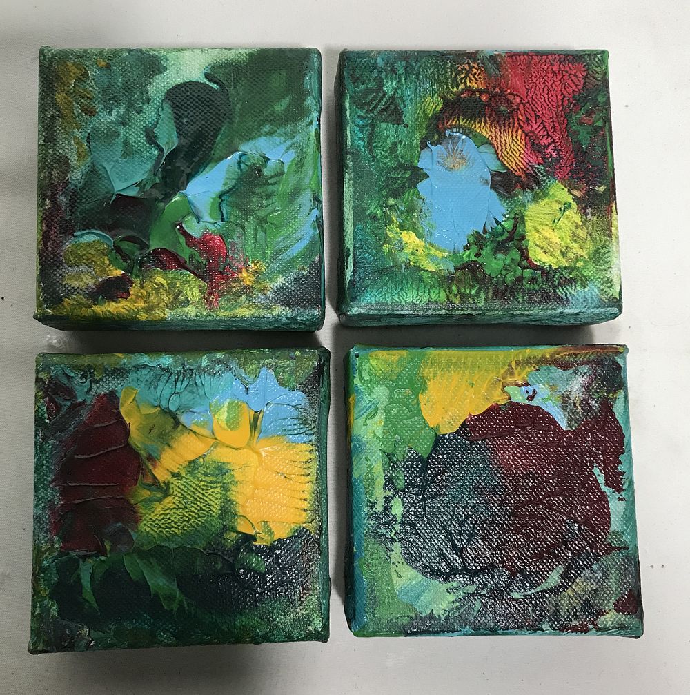 Lot 1225: Enid Edelman Abstract Paintings (4)