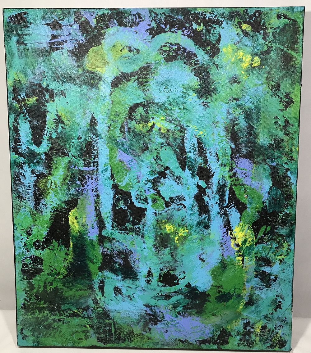 Lot 1230: Enid Edelman Abstract Art MYSTIC GARDEN