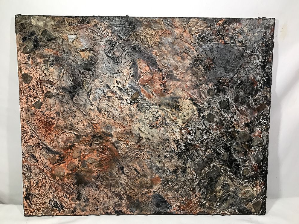 Lot 1234: Enid Edelman Mixed Media EARTH FLOW