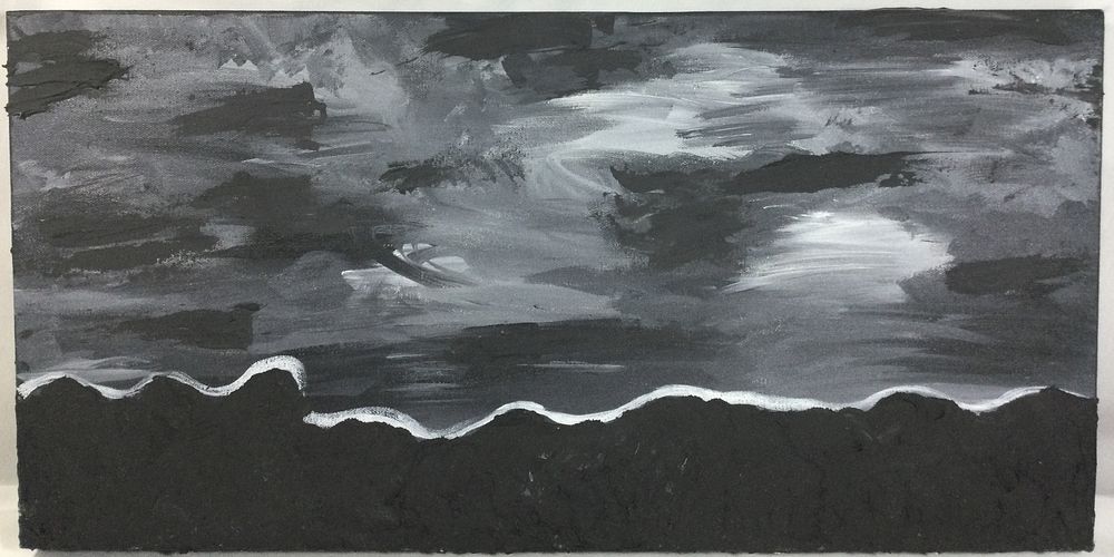 Lot 1234c: OCEAN AT NIGHT by Enid Edelman Acrylic