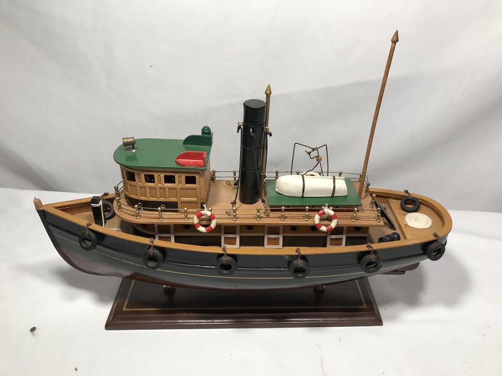 Lot 370: Vintage Nautical Tugboat Model