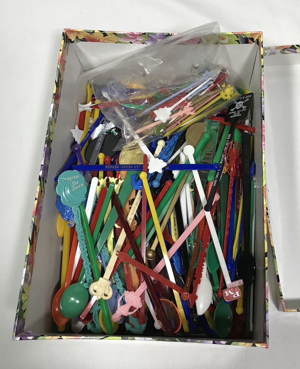 Lot 389: Large Plastic Stir Stick Collection