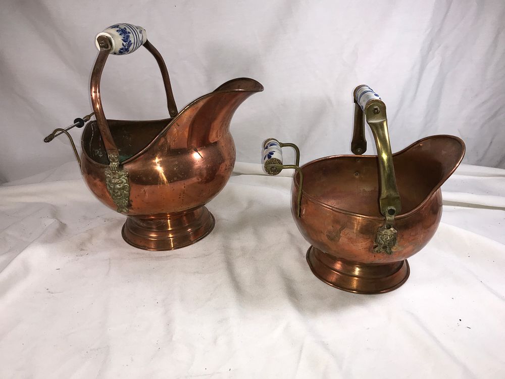 Lot 519: Vintage Brass Pitchers -Pair