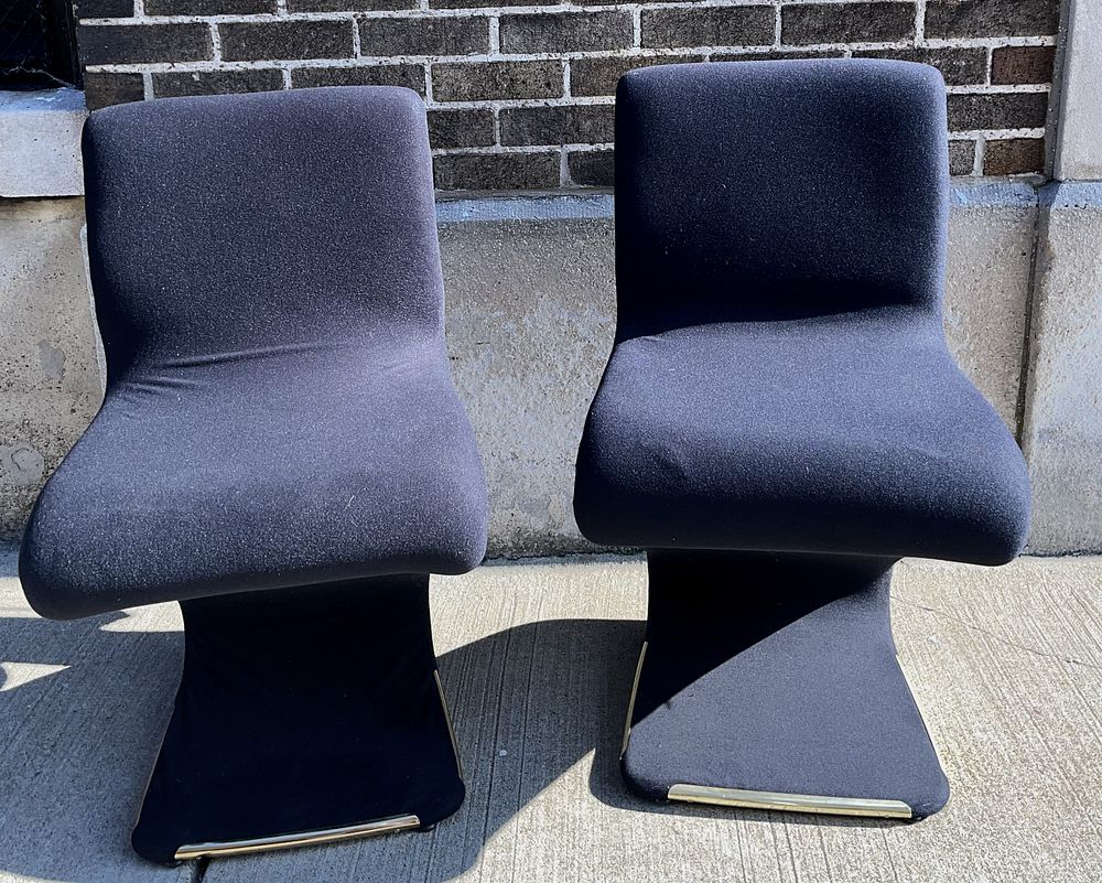 Lot 1238: Mid Century Modern Z Shaped Chairs (2)