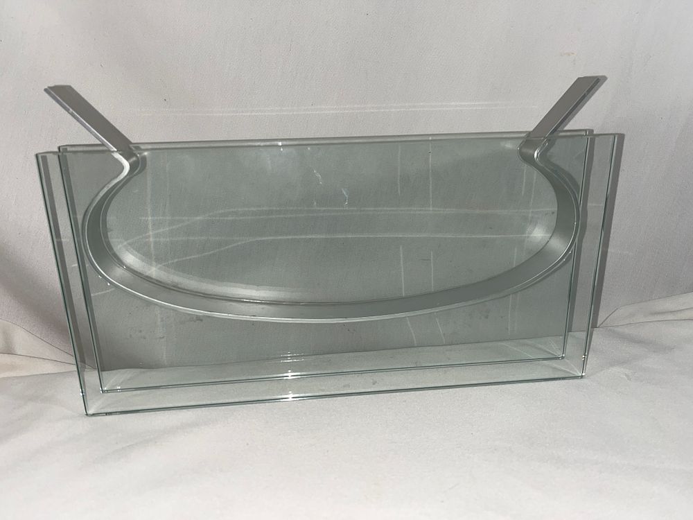 Lot 1249: Green Glass & Chrome Vase