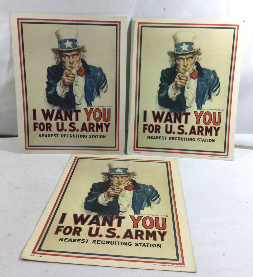 Lot 318: Vintage US Army Uncle Sam Recruiting Posters