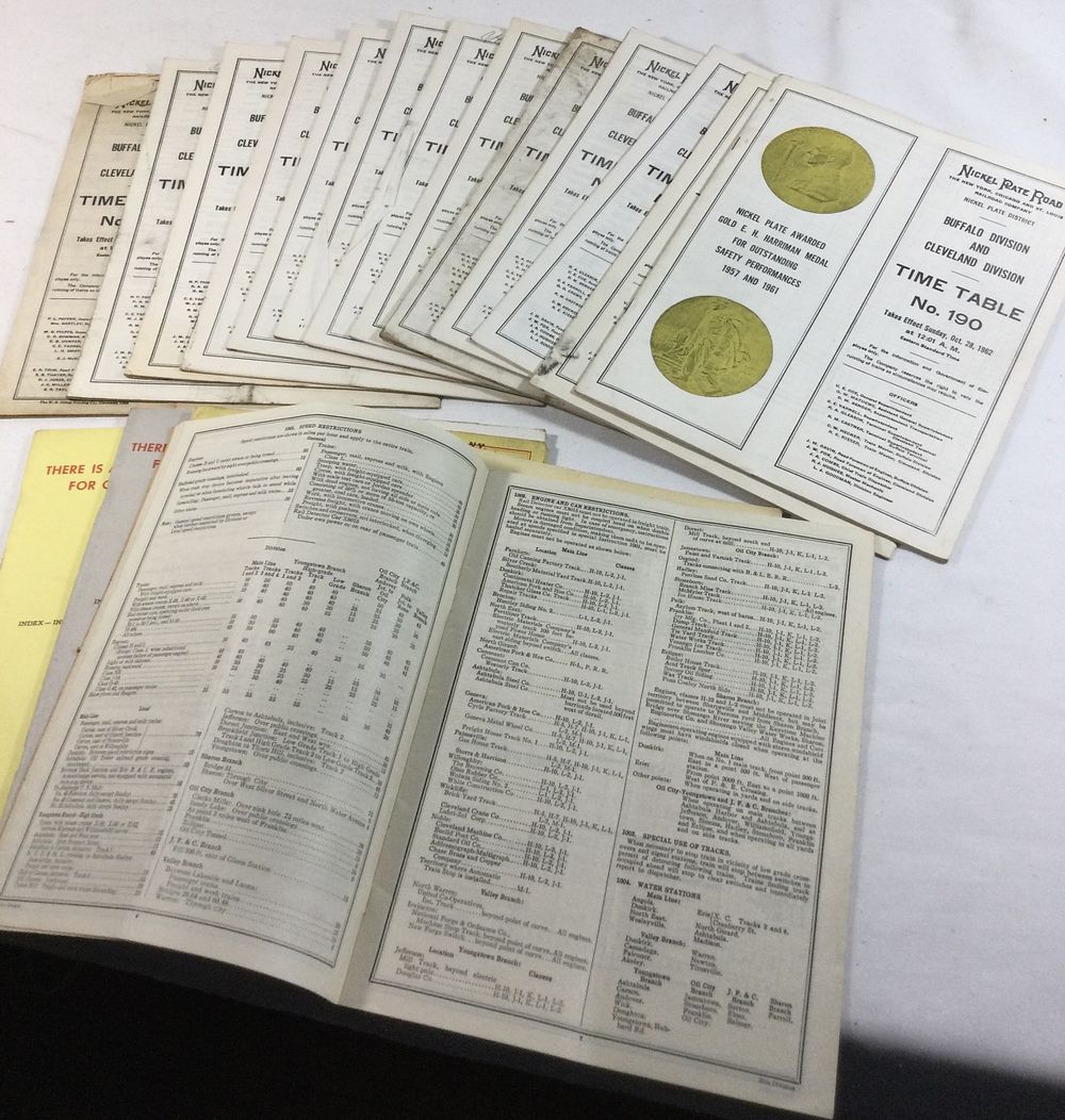 Lot 328: Nickel Plate RR Timetables : Buffalo & Cleveland