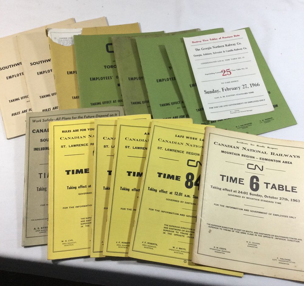 Lot 331: Southwestern Ontario Operating Railroad Timetables