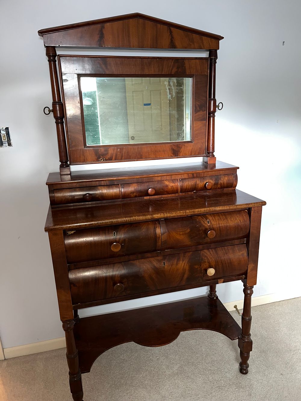 Lot 399: Mahogany Dresser with Swinging Mirror