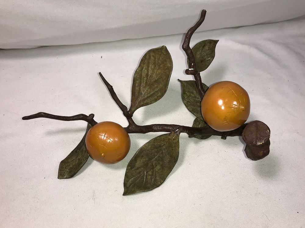 Lot 368: Japanese Bronze Persimmon Fruit Branch