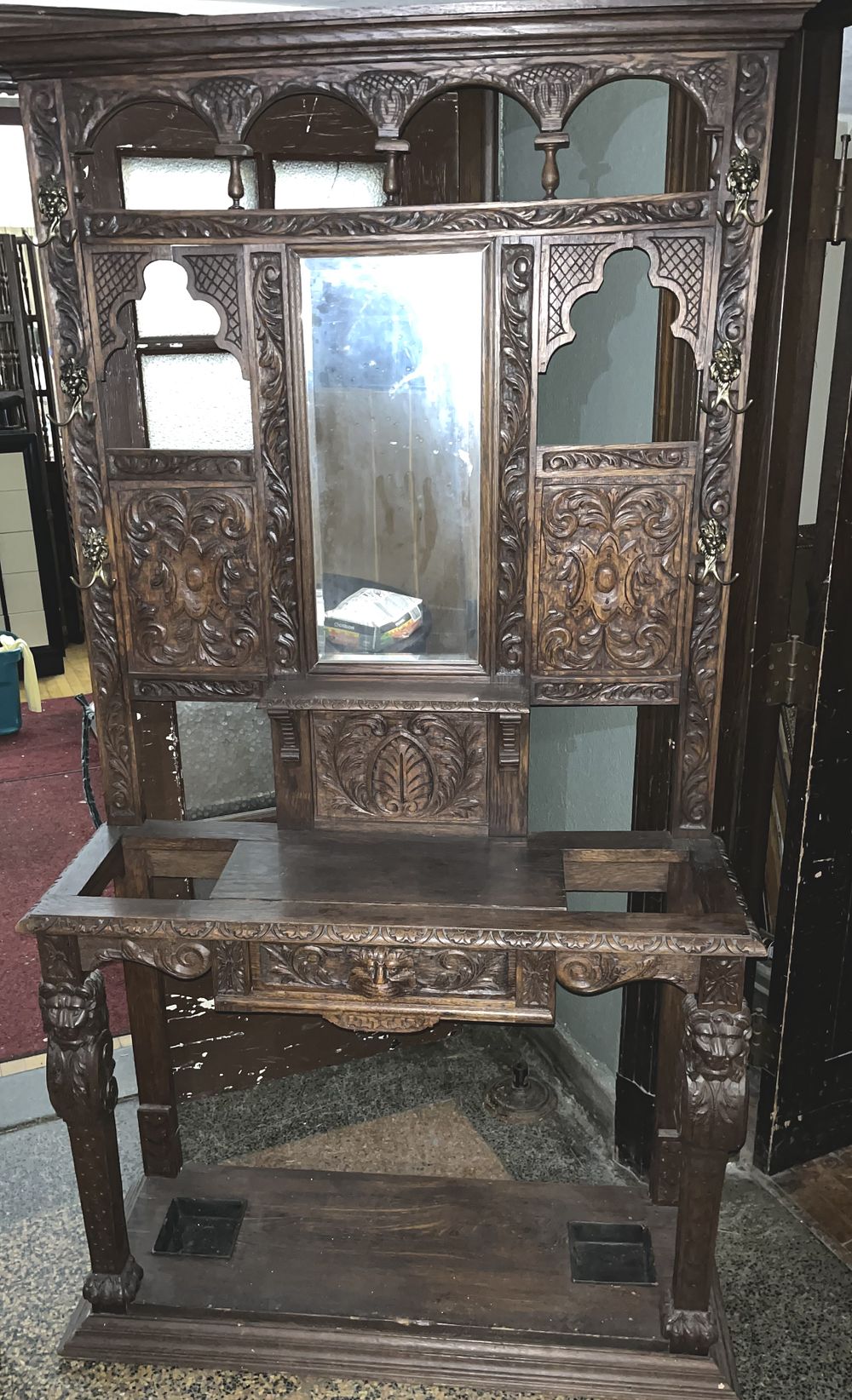 Lot 510: Ornate Hall Tree/Cane Stand