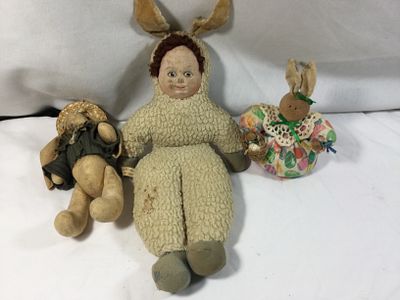 Vintage Easter Dolls All appear to be Handmade. .