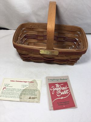 Longaberger Gingerbread Basket 1990. Christmas collection 1990 addition, measures approximately 