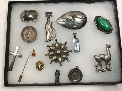 Sterling Silver Collection. Includes: Far Fetched Sterling, Taxco, Turquoise, Religious & more