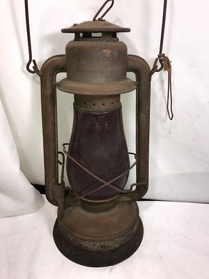 Vintage Cold Blast Kerosene Lantern Red Globe. No. 20 E, Measures Approximately 15 inches tall