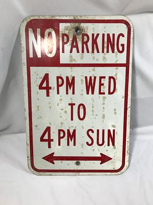 Vintage NO PARKING Metal Sign. Measures 18 x 12 inches
